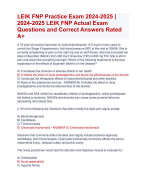 LEIK FNP Practice Exam 2024-2025 |  2024-2025 LEIK FNP Actual Exam  Questions and Correct Answers Rated  A+ | Verified LEIK FNP Practice  Actual  Exam Update 2024 Quiz with Accurate Aranking Allpass