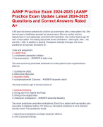 AANP Practice Exam 2024-2025 | AANP  Practice Exam Update Latest 2024-2025  Questions and Correct Answers Rated  A+ | Verified AANP Practice Actual  Exam Update  2024-2025 Quiz with Accurate Solutions Aranking Allpass 