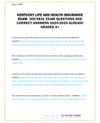 KENTUCKY LIFE AND HEALTH INSURANCE EXAM  300 REAL EXAM QUESTIONS AND CORRECT ANSWERS 2024-2025 ALREADY GRADED A+