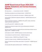 AANP Board Actual Exam 2024-2025 Update Questions and Correct Answers  Rated A+ | Verified AANP Board  Exam 2024 Quiz with Accurate Solution Aranking Allpass 