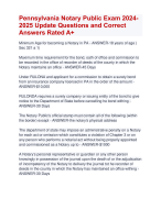 Pennsylvania Notary Public Exam 2024- 2025 Update Questions and Correct  Answers Rated A+ | Verified Pennsylvania Notary Public ExamUpdate 2024 Quiz with Accurate Solutions Aranking Allpass