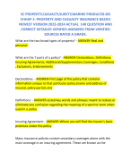 SC PROPERTY,CASUALTY,SURETY,MARINE PRODUCER-BIS CHHAP 3 -PROPERTY AND CASUALTY INSURANCE BASICS NEWEST VERSION 2023-2024 ACTUAL  140 QUESTION AND CORRECT DETAILED VERIFIED ANSWERS FROM VERIFIED SOURCES RATED A GRADE.