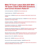 MHA 707 Exam Latest 2024-2025 MHA  707 Exam 2 Bost 2024-2025 Questions  and Correct Answers Rated A+ | AllVerified MHA 707 Exam Latest 2024-2025 MHA  707 Exam 2 Bost 2024-2025 Questions  and Correct Answers Aranking