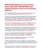 MSP241WB (Master Service & Parts) Exam 2024-2025 | MSP241WB Exam  Update Questions and Correct Answers  Rated A+ | Verified MSP241WB (Master ServiceParts) ExamUpdate 2024 Quiz with Accurate Aranking Allpass