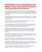 Nr599 Midterm Exam 2024-2025| Nr 599  Midterm Exam Latest Update Questions  and Correct Answers Rated A+ | Verified NR 599 Actual Exam Update 2024 Quiz with Accurate Solutions Aranking Allpass