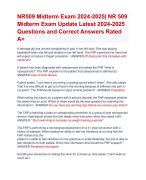 NR 509  Midterm Exam Update Latest 2024-2025  Questions and Correct Answers Rated  A+ | NR509 Midterm Exam 2024-2025 TestExam | Verified NR 509 Midterm Actual Exam 2024  Quiz with Accurate Solutions Aranking Allpass 
