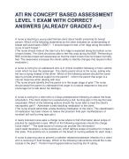 ATI RN CONCEPT BASED ASSESSMENT  LEVEL 1 EXAM WITH CORRECT 