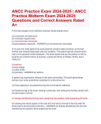ANCC Practice Exam 2024-2025 | ANCC  Practice Midterm Actual Exam Update  2024-2025  Questions and Correct Answers Rated  A+ | Verified ANCC Practice Exam 2024 Quiz with Solutions Accurate Aranking Allpass 