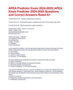 APEA Predictor Exam 2024-2025| APEA  Exam Predictor 2024-2025 Questions  and Correct Answers Rated A+| Verified APEA Predictor Examupdate 2024  Quiz with Accurate Solutions Aranking Allpass
