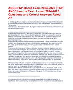 ANCC FNP Board Exam 2024-2025 | FNP  ANCC boards Exam Latest 2024-2025  Questions and Correct Answers Rated  A+ | Verified  ANCC FNP Board ExamUpdate 2024 Quiz with Accurate Solutions Aranking Allpass