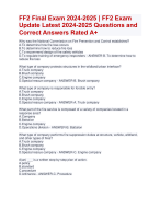 FF2 Final Exam 2024-2025 | FF2 Actual Exam  Update Latest 2024-2025 Questions and  Correct Answers Rated A+ | Verified Fire Fighter Exam Update 2024 Quiz with Accurate Solutions Aranking Allpass 