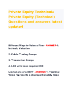 Private Equity Technical// Private Equity (Technical) Questions and answers latest  update4