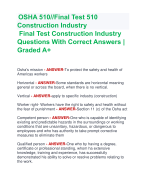 OSHA 510//Final Test 510  Construction Industry Final Test Construction Industry  Questions With Correct Answers |  Graded A