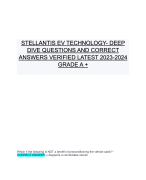 STELLANTIS EV TECHNOLOGY- DEEP DIVE QUESTIONS AND CORRECT ANSWERS VERIFIED LATEST 2023-2024 GRADE A +