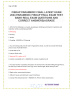 FISDAP PARAMEDIC FINAL LATEST EXAM 2024 PARAMEDIC FISDAP FINAL EXAM TEST BANK REAL EXAM QUESTIONS AND CORRECT ANSWERS AGRADE