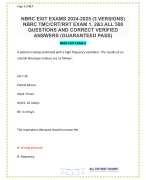 NBRC EXIT EXAMS 2024-2025 (3 VERSIONS) NBRC TMC/CRT/RRT EXAM 1, 2&3 ALL 500 QUESTIONS AND CORRECT VERIFIED ANSWERS (GUARANTEED PASS)