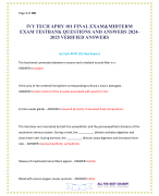 IVY TECH APHY 101 FINAL EXAM&MIDTERM EXAM TESTBANK QUESTIONS AND ANSWERS 2024-2025 VERIFIED ANSWERS