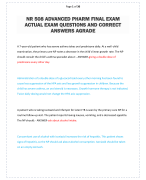 NR 508 ADVANCED PHARM FINAL EXAM ACTUAL EXAM QUESTIONS AND CORRECT ANSWERS AGRADE