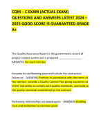 CQM – C EXAM (ACTUAL EXAM) QUESTIONS AND ANSWERS LATEST 2024 – 2025 GOOD SCORE IS GUARANTEED GRADE A+   