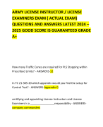ARMY LICENSE INSTRUCTOR / LICENSE EXAMINERS EXAM ( ACTUAL EXAM) QUESTIONS AND ANSWERS LATEST 2024 – 2025 GOOD SCORE IS GUARANTEED GRADE A+ 