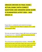 OREGON DRIVERS ED FINAL EXAM ( ACTUAL EXAM ) WITH CORRECT QUESTIONS AND ANSWERS GOOD SCORE IS GUARANTEED LATEST 2024 – 2025 GRADE A+ 