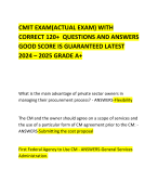 CMIT EXAM(ACTUAL EXAM) WITH CORRECT 120+  QUESTIONS AND ANSWERS GOOD SCORE IS GUARANTEED LATEST 2024 – 2025 GRADE A+   