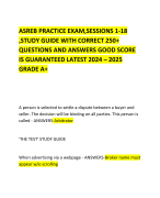 ASREB PRACTICE EXAM,SESSIONS 1-18 ,STUDY GUIDE WITH CORRECT 250+ QUESTIONS AND ANSWERS GOOD SCORE IS GUARANTEED LATEST 2024 – 2025 GRADE A+   