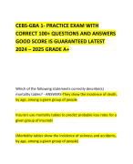CEBS-GBA 1- PRACTICE EXAM WITH CORRECT 100+ QUESTIONS AND ANSWERS GOOD SCORE IS GUARANTEED LATEST 2024 – 2025 GRADE A+   