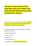 CEBS GBA 1 PRACTICE EXAM ACTUAL  QUESTIONS (2022) WITH CORRECT 200+ QUESTIONS AND ANSWERS GOOD SCORE IS GUARANTEED  GRADE A+ 