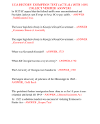 UGA HISTORY EXEMPTION TEST (ACTUAL) WITH 100%  COLLECT VERIFIED ANSWERS 