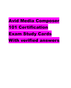 Avid Media Composer 101 Certification Exam Study Cards With verified answers