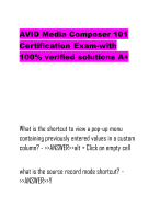 AVID Media Composer 101 Certification Exam-with 100% verified solutions A+