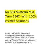 Nu 664 Midterm MidTerm 664C -With 100% verifed solutons