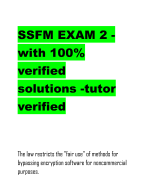 SSFM EXAM 2 - with 100% verified solutions -tutor verified