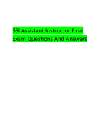 SSI Assistant Instructor Final Exam Questons And Answers
