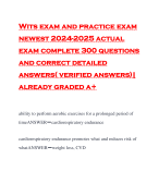 Wits exam and practice exam newest 2024-2025 actual exam complete 300 questions and correct detailed answers( verified answers)| already graded a+