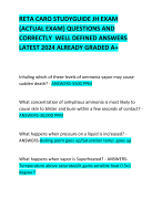 RETA CARO STUDYGUIDE JH EXAM (ACTUAL EXAM) QUESTIONS AND CORRECTLY  WELL DEFINED ANSWERS LATEST 2024 ALREADY GRADED A+ 