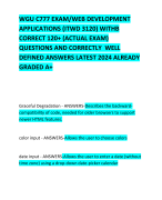 WGU C777 EXAM/WEB DEVELOPMENT APPLICATIONS (ITWD 3120) WITHB CORRECT 120+ (ACTUAL EXAM) QUESTIONS AND CORRECTLY  WELL DEFINED ANSWERS LATEST 2024 ALREADY GRADED A+     