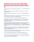 RCFE Practice Test Exam 2024-2025  Questions and Correct Answers Rated  A+| Verified RCFE Practice Test Exam 2024-2025  Questions and Correct Answers Rated  A+