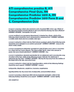 ATI comprehensive practice B, ATI  Comprehensive Final Quiz, RN  Comprehensive Predictor 2019 A, RN  Comprehensive Predictor 2019 Form B and  C, Comprehensive Quiz