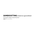 Samenvatting Arbeid en Gezondheid Periode 3, jaar 1 (P) 2016-2017
