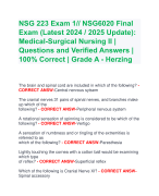 NSG 223 Exam 1// NSG6020 Final  Exam (Latest 2024 / 2025 Update):  Medical-Surgical Nursing II |  Questions and Verified Answers |  100% Correct | Grade A - Herzing