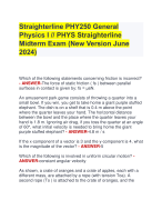 Straighterline PHY250 General  Physics I // PHYS Straighterline Midterm Exam (New Version June  2024)