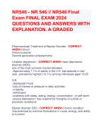 NR546 - NR 546 // NR546 Final  Exam FINAL EXAM 2024  QUESTIONS AND ANSWERS WITH  EXPLANATION. A GRADED