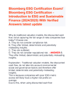 Bloomberg ESG Certification Exam// Bloomberg ESG Certification - Introduction to ESG and Sustainable  Finance (2024/2025) With Verified  Answers latest update