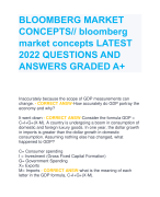 BLOOMBERG MARKET  CONCEPTS// bloomberg  market concepts LATEST  2022 QUESTIONS AND  ANSWERS GRADED A+