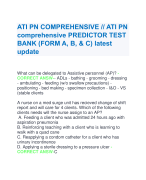 ATI PN COMPREHENSIVE // ATI PN  comprehensive PREDICTOR TEST  BANK (FORM A, B, & C) latest  update