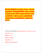 Nurs 8024 pharm final exam newest 2024-2025 test bank complete 300 questions and correct detailed answers (verified answers) ||brand new!!