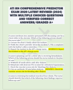 ATI RN COMPREHENSIVE PREDICTOR  EXAM 2020 LATEST REVISED (2024)  WITH MULTIPLE CHOICES QUESTIONS  AND VERIFIED CORRECT  ANSWERS/GRADED A+