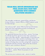 TEXAS REAL ESTATE BROKERAGE SAE  FINAL EXAM 2024/2025 TEST  QUESTIONS WITH CORRECT  SOLUTIONS GRADED A+